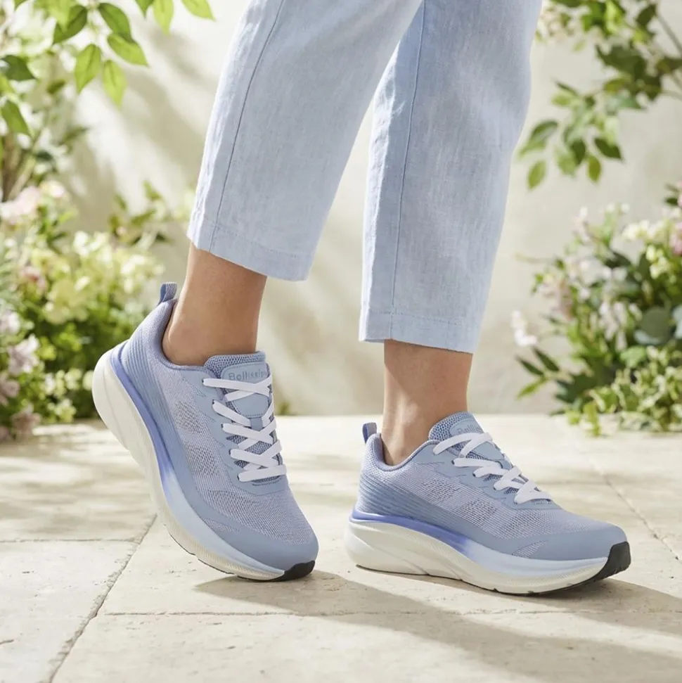 Bellissimo Memory Foam Lace Up Trainers - Blue