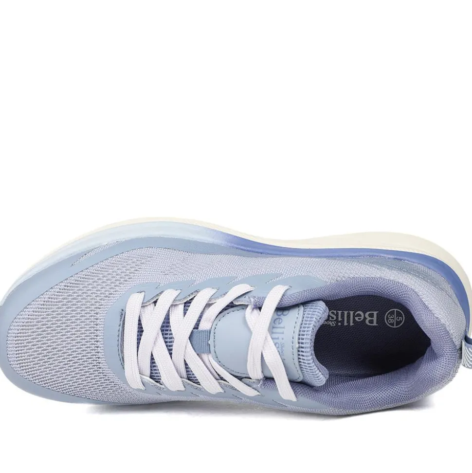 Bellissimo Memory Foam Lace Up Trainers - Blue