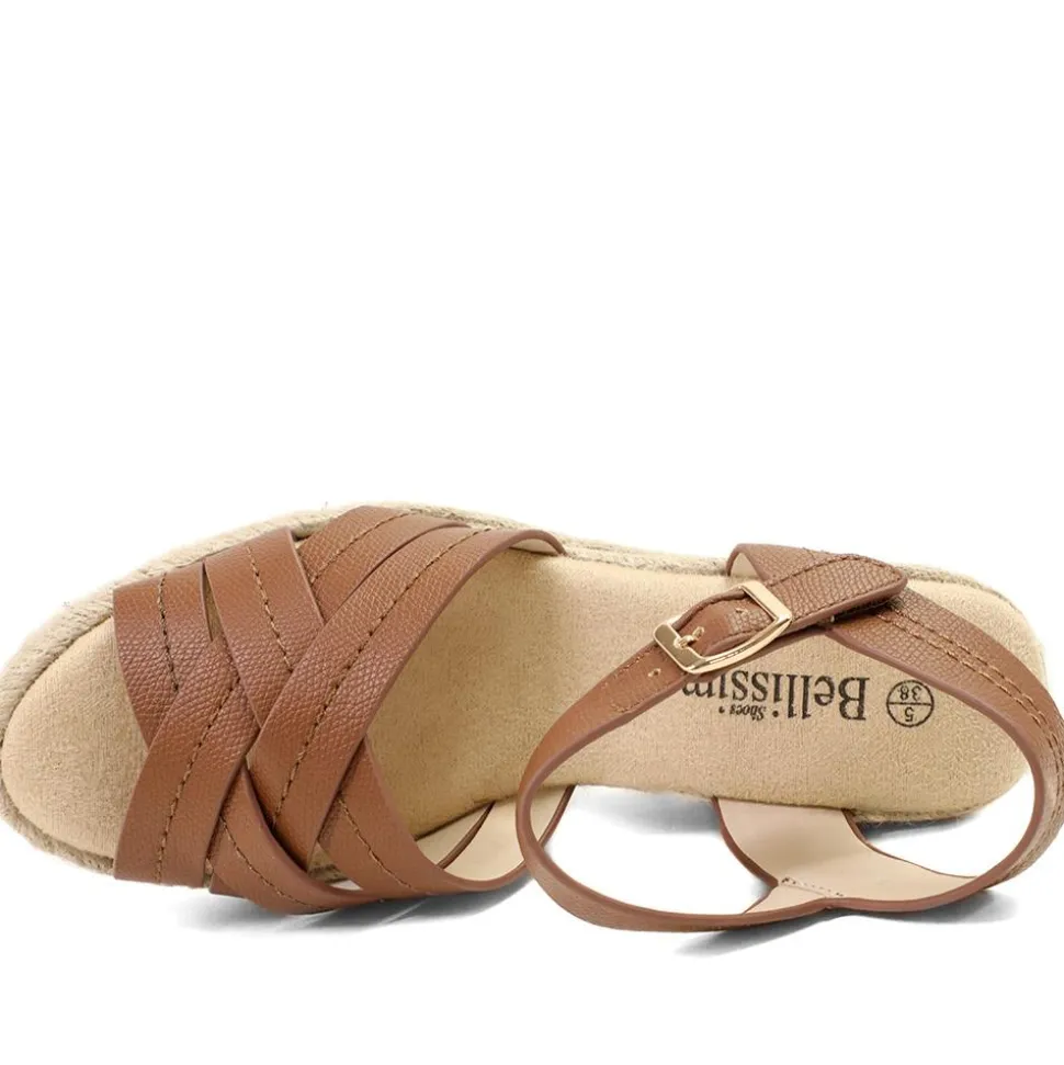 Bellissimo Memory Foam Wedged Espadrilles - Tan
