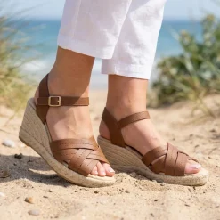 Bellissimo Memory Foam Wedged Espadrilles - Tan
