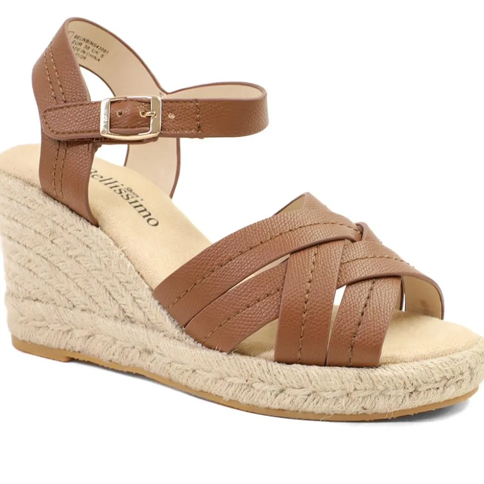 Bellissimo Memory Foam Wedged Espadrilles - Tan