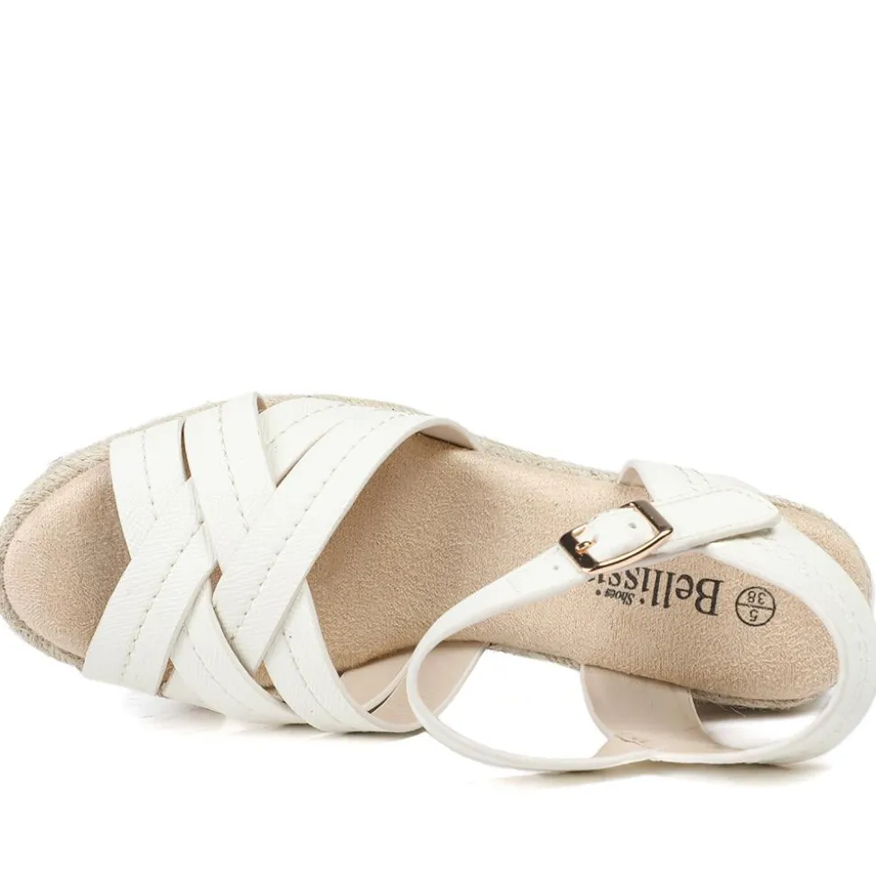 Bellissimo Memory Foam Wedged Espadrilles - White