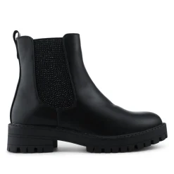 Bellissimo Slip On Chunky Ankle Boots - Black