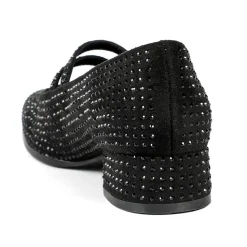 Bellissimo Smart Diamente Mary Janes - Black