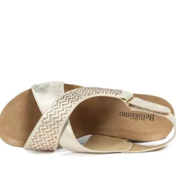 Bellissimo Wide Fit Slingback Sandals - Soft Gold