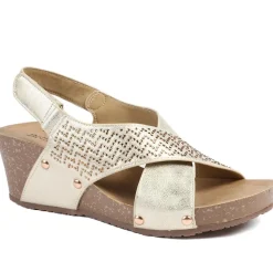 Bellissimo Wide Fit Slingback Sandals - Soft Gold
