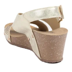 Bellissimo Wide Fit Slingback Sandals - Soft Gold
