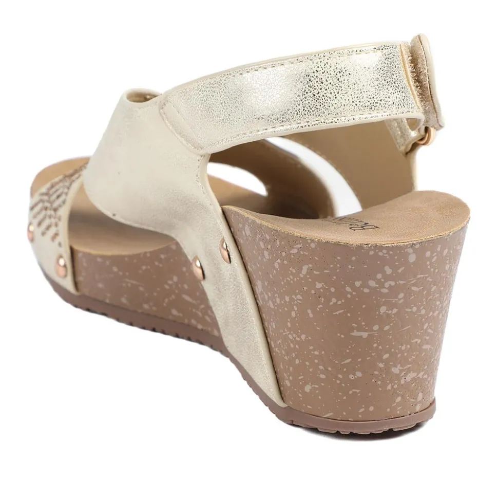 Bellissimo Wide Fit Slingback Sandals - Soft Gold