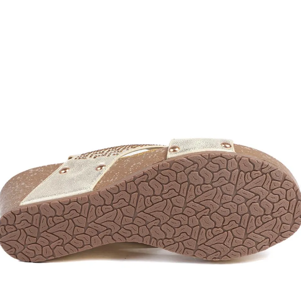 Bellissimo Wide Fit Slingback Sandals - Soft Gold