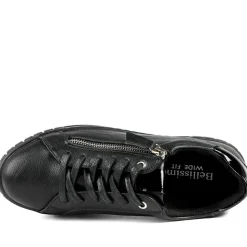Bellissimo Wide Fit Zip & Lace Trainers - Black
