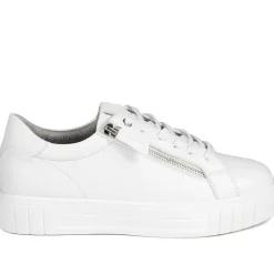 Bellissimo Wide Fit Zip & Lace Trainers - White