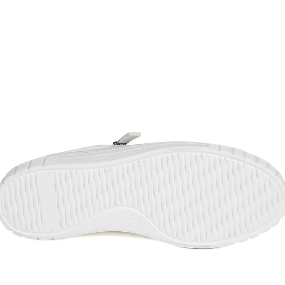 Bellissimo Wide Fit Zip & Lace Trainers - White