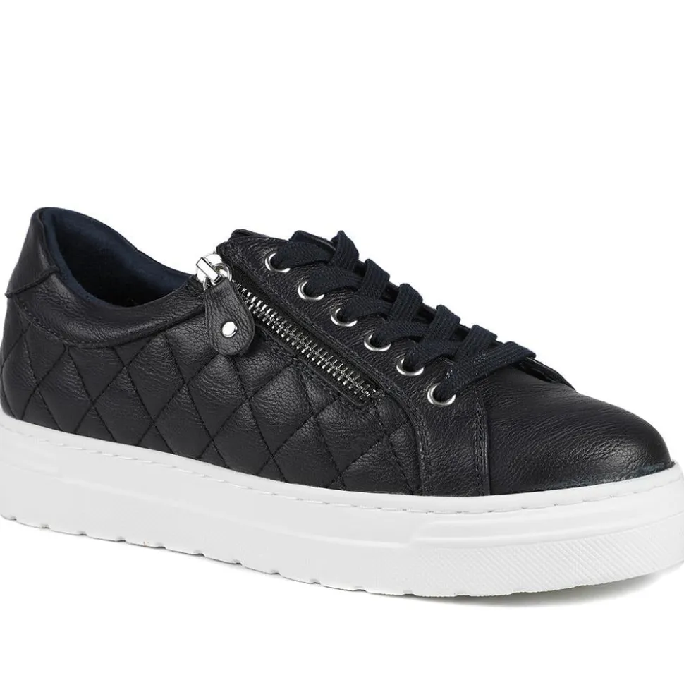 Bellissimo Wide Fit Zipped Trainers - Navy