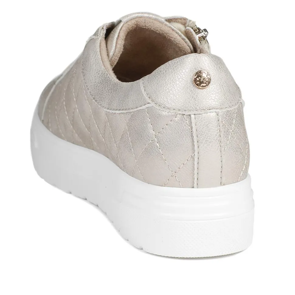 Bellissimo Wide Fit Zipped Trainers - Soft Gold