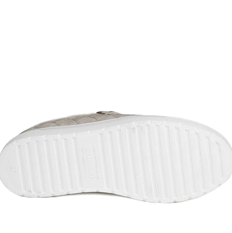 Bellissimo Wide Fit Zipped Trainers - Soft Gold