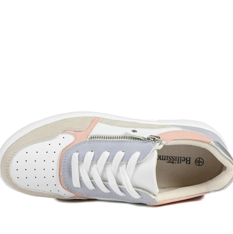 Bellissimo Zip & Lace Platform Trainers - Lilac