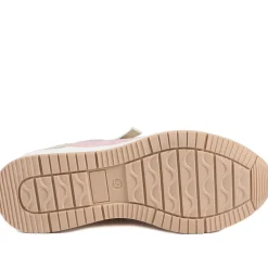 Bellissimo Zip & Lace Wedged Trainers - Beige Multi
