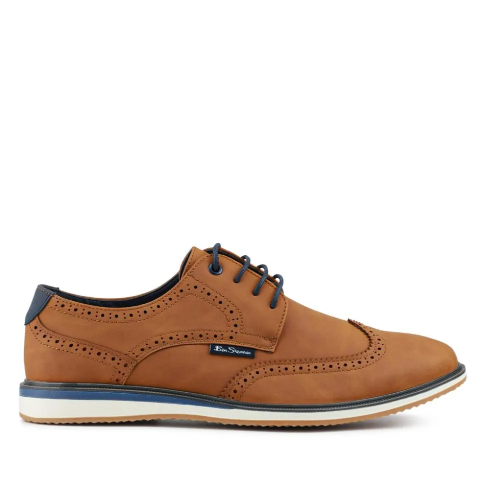 Ben Sherman Grip Sole Brogue Shoes - Tan