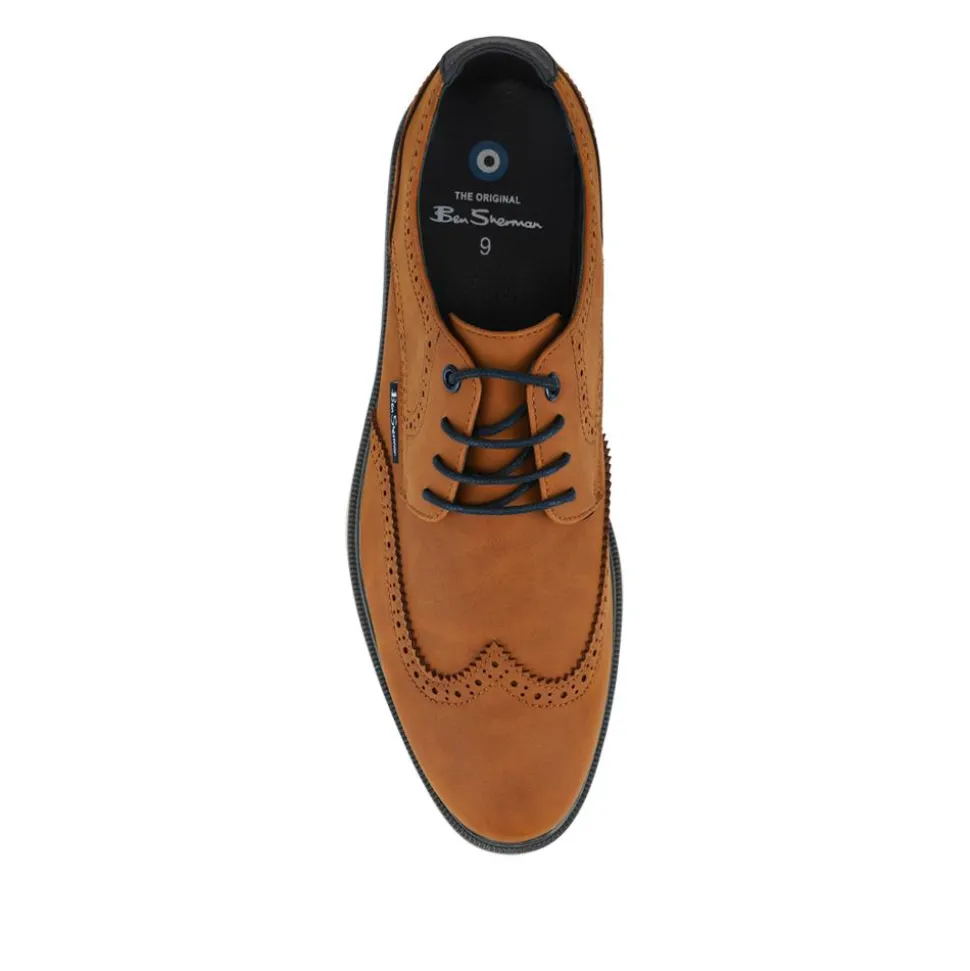 Ben Sherman Grip Sole Brogue Shoes - Tan