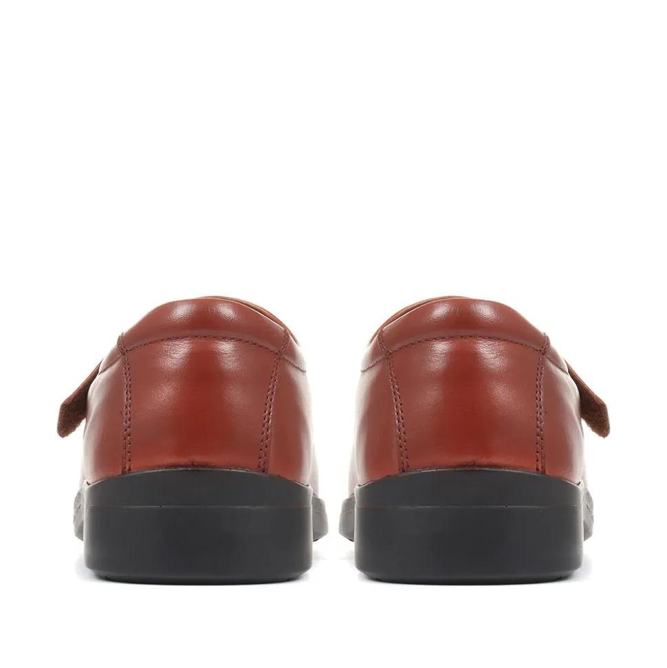 Bernardo Leather Touch Fastening Shoe - Tan