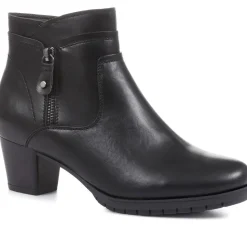 Block Heel Ankle Boots - Black