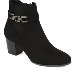 Block-Heeled Ankle Boots - Black