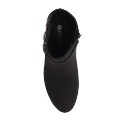Block-Heeled Ankle Boots - Black