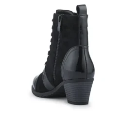 Block-Heeled Ankle Boots - Black