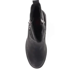 Block-Heeled Ankle Boots - Black