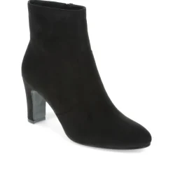 Block Heeled Ankle Boots - Black
