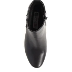 Block-Heeled Ankle Boots - Black