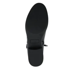 Block Heeled Ankle Boots With Inside Zip - Black