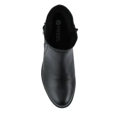 Block Heeled Ankle Boots With Inside Zip - Black