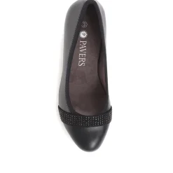 Block Heeled Court Shoes - Black