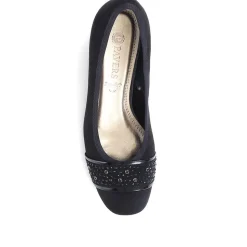 Block Heeled Court Shoes - Black
