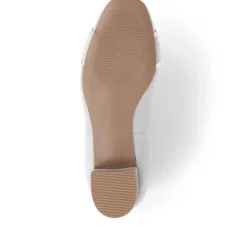 Block Heeled Court Shoes - Light Grey