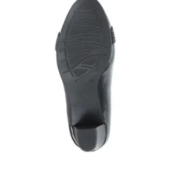 Block Heeled Court Shoes - Navy Patent