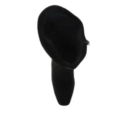 Block-Heeled Long Boots - Black