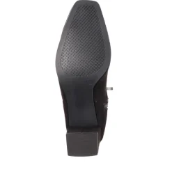 Block-Heeled Long Boots - Black