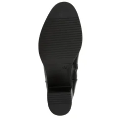 Block-Heeled Long Boots - Black