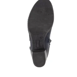 Block-Heeled Long Boots - Blue