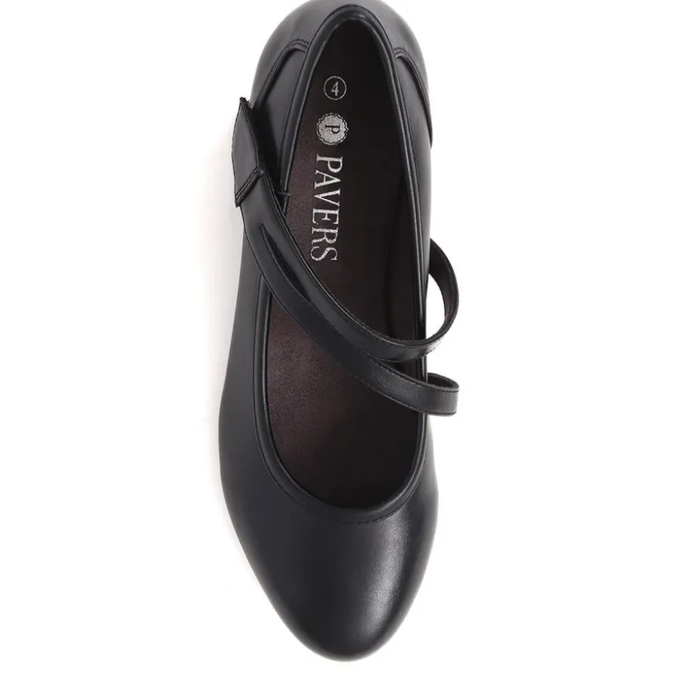 Block-Heeled Mary Janes - Black
