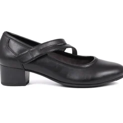 Block-Heeled Mary Janes - Black