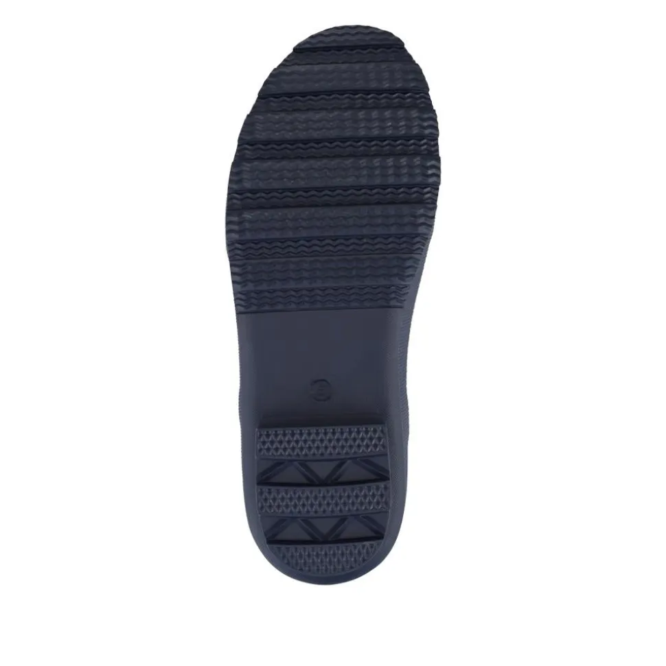 Block Heel Rubber Ankle Wellies - Navy Floral