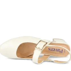 Block Heel Slingback Buckled Mary Janes - Off White