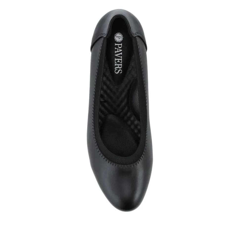 Block Heel Slip On Court Shoes With Cushion Insole - Black