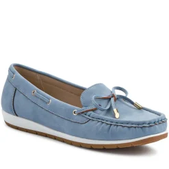 Bow Detailed Moccasins - Denim