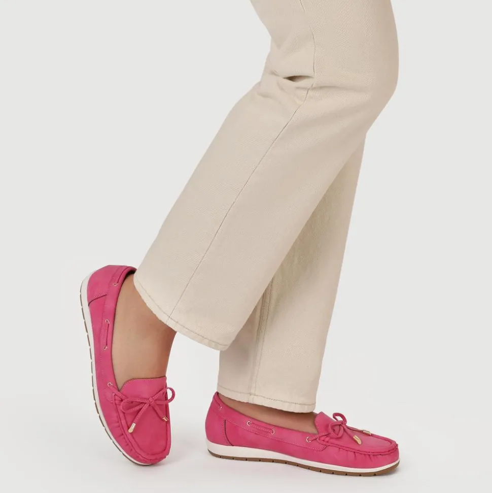 Bow Detailed Moccasins - Fuschia
