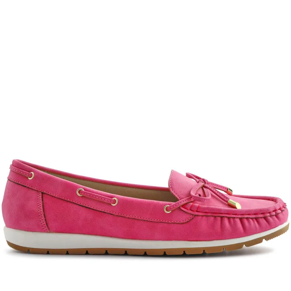 Bow Detailed Moccasins - Fuschia