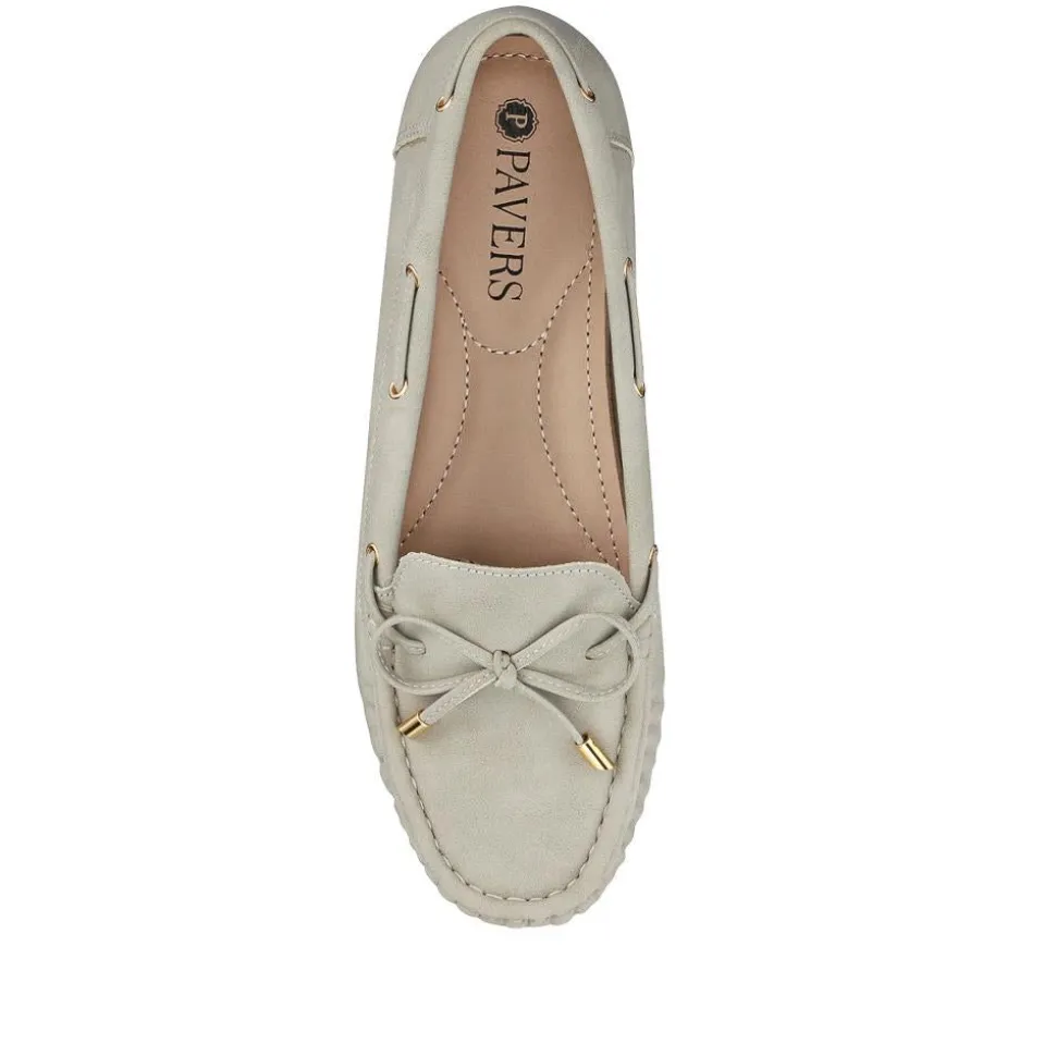 Bow Detailed Moccasins - Light Grey